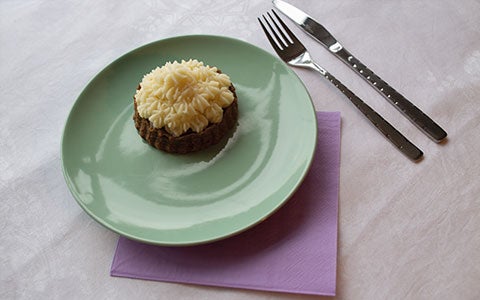 Cake On Plate With Cutlery 