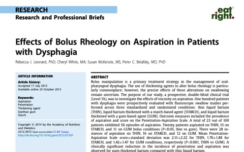 Effects Of Bolus Rheology Title
