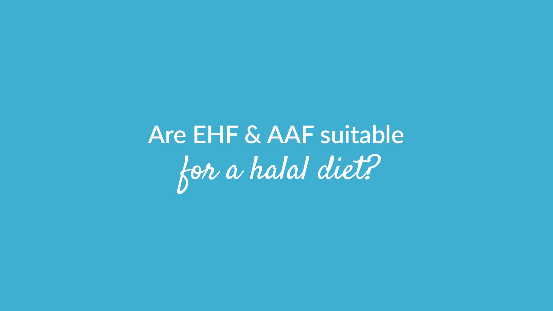 Are Ehf And Aaf Halal Suitable Image Banner
