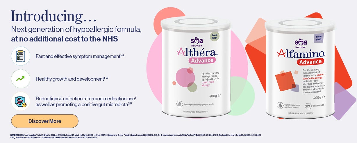 Next generation of hypoallergic formula, at no additional cost to the NHS
