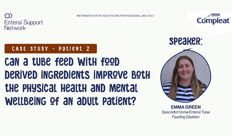 Case study for an adult patient Z with an enteral feed containing food-derived ingredients 