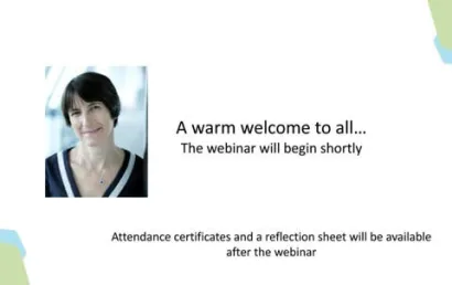 Webinar Will Begin Shortly Welcome Statement