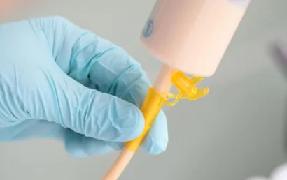 Pink Fluid Going Through Syringe